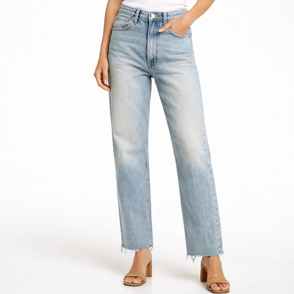 AGOLDE 90’s High Rise Straight Leg Jean – Fall Out Wash – Raw Hem – Size 25